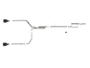 aFe Power - 49-38084-B | AFE Power Vulcan Series 3 IN to 2-1/2 IN 304 Stainless Steel Cat-Back Exhaust System Black (2020-2024 Gladiator JT V6-3.6L) - Image 2
