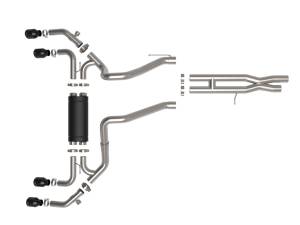 aFe Power - 49-38098-B | AFE Power Vulcan Series 2-1/2 IN to 3 IN Stainless Steel Cat-Back Exhaust System Black (2021-2024 Wrangler 392 JL V8-6.4L) - Image 2