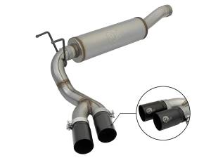 49-42057-B | AFE Power Rebel Series 3-1/2 IN Stainless Steel Cat-Back Exhaust System w/Black Tip (2014-2018 Ram 2500, 3500 Pickup V8-6.4L)