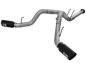 aFe Power - 49-43065-B | AFE Power Large Bore-HD 4 IN 409 Stainless Steel DPF-Back Exhaust System w/Black Tip (2011-2014 F250, F350 Super Duty V8-6.7L td) - Image 2