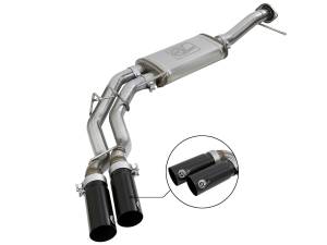 49-43078-B | AFE Power Rebel Series 3 IN to 2-1/2 IN 409 Stainless Steel Cat-Back Exhaust w/ Black Tip (2011-2014 F150 Pickup V6-3.5L tt)