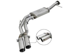 49-43078-P | AFE Power Rebel Series 3 IN to 2-1/2 IN 409 Stainless Steel Cat-Back Exhaust w/ Polish Tip (2011-2014 F150 Pickup V6-3.5L tt)