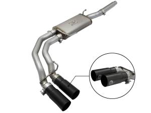 49-43079-B | AFE Power Rebel Series 3 IN to 2-1/2 IN 409 Stainless Steel Cat-Back Exhaust w/Black Tip (2004-2008 F150 Pickup V8-4.6/5.4L)