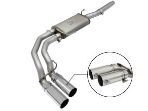 49-43079-P | AFE Power Rebel Series 3 IN to 2-1/2 IN 409 Stainless Steel Cat-Back Exhaust w/ Polish Tip (2004-2008 F150 Pickup V8-4.6/5.4L)