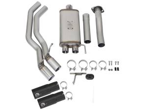 aFe Power - 49-43081-B | AFE Power Rebel Series 3 IN to 2-1/2 IN 409 Stainless Steel Cat-Back Exhaust w/Black Tip (2015-2020 F150 Pickup V6-2.7L/3.5L tt/V8-5.0L) - Image 2