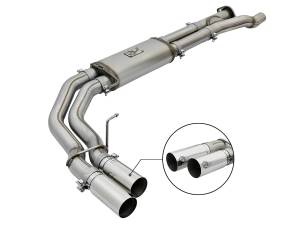 49-43091-P | AFE Power Rebel Series 3 IN 409 Stainless Steel Cat-Back Exhaust System w/Polished Tip (2017-2020 F150 Pickup V6-3.5L tt)