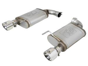 49-43105-P | AFE Power Mach Force Xp Stainless Steel Axle Back Exhaust System w/ Polished Tips (2015-2017 Mustang V8-5.0L)