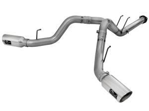 aFe Power - 49-43122-P | AFE Power Large Bore-HD 4 IN 409 Stainless Steel DPF-Back Exhaust System w/Polished Tip (2015-2016 F250, F350 Super Duty V8-6.7L td) - Image 1