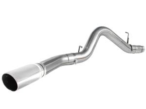 49-44041-P | AFE Power Large Bore-HD 5 IN 409 Stainless Steel DPF-Back Exhaust System w/Polished Tip (2011-2016 Silverado, Sierra 2500 HD, 3500 HD V8-6.6L td)