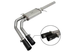 aFe Power - 49-44062-B | AFE Power Rebel Series 3 IN to 2-1/2 IN 409 Stainless Steel Cat-Back Exhaust w/Black Tip (2009-2019 Silverado, Sierra 1500 V6-4.3/V8-4.8/5.3L) - Image 1