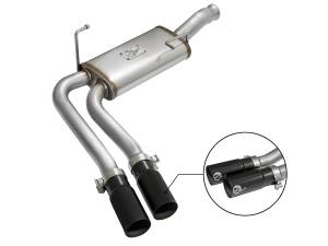 aFe Power - 49-44070-B | AFE Power Rebel Series 3 IN to 2-1/2 IN 409 Stainless Steel Cat-Back Exhaust w/Black Tip (2009-2019 Silverado, Sierra 1500 V6-4.3/V8-4.8/5.3L) - Image 1