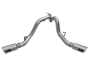 49-44080-P | AFE Power Large Bore-HD 4 IN 409 Stainless Steel DPF-Back Exhaust System w/Polished Tip (2016-2016 Silverado, Sierra 2500 HD, 3500 HD V8-6.6L td)