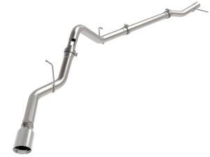 49-44144-P | AFE Power Large Bore-HD 3 IN 409 Stainless Steel DPF-Back Exhaust System w/Polished Tip (2023-2024 Silverado, Sierra 1500 L6-3.0L td)