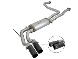 49-46124-B | AFE Power Rebel Series 3 IN 409 Stainless Steel Cat-Back Exhaust System w/Black Tips (2004-2015 Titan V8-5.6L)