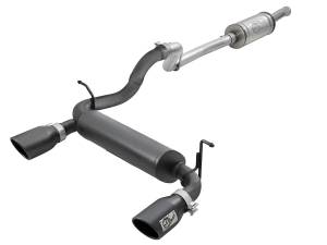 49-48066-B | AFE Power Rebel Series 2-1/2 IN 409 Stainless Steel Cat-Back Exhaust System w/ Black Tips (2018-2024 Wrangler JL V6-3.6L)