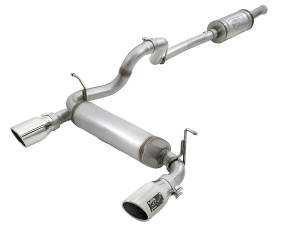 49-48066-P | AFE Power Rebel Series 2-1/2 IN 409 Stainless Steel Cat-Back Exhaust w/ Polished Tips (2018-2024 Wrangler JL V6-3.6L)