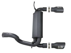 aFe Power - 49-48067-B | AFE Power Rebel Series 2-1/2 IN 409 Stainless Steel Axle-Back Exhaust System w/ Black Tips (2018-2024 Wrangler JL L4-2.0Lt / V6-3.6L) - Image 2