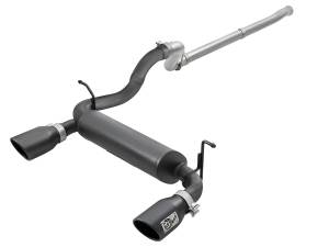 49-48076-B | AFE Power MACH Force-Xp 2-1/2 IN 409 Stainless Steel Cat-Back Hi-Tuck Exhaust w/ Black Tip (2018-2024 Wrangler JL V6-3.6L)