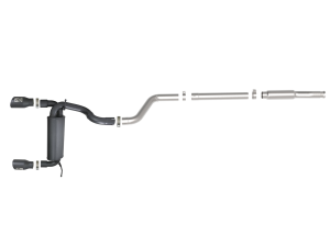 aFe Power - 49-48096-B | AFE Power Rebel Series 3 IN to 2-1/2 IN 409 Stainless Steel Cat-Back Exhaust w/ Black Tip (2018-2024 Wrangler JL L4-2.0L t) - Image 2