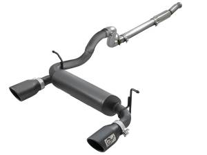 49-48096-B | AFE Power Rebel Series 3 IN to 2-1/2 IN 409 Stainless Steel Cat-Back Exhaust w/ Black Tip (2018-2024 Wrangler JL L4-2.0L t)