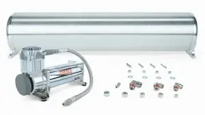 Air Lift Performance - 27764 | Air Lift Performance 28" FLO Tank w/ Viair 444c Compressor, 1/4" & 3/8" fittings and tank mounting hardware - Image 1