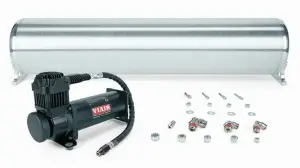 Air Lift Performance - 27769 | Air Lift Performance 28" FLO Tank w/ Viair 444c black Compressor, 1/4" & 3/8" fittings and tank mounting hardware - Image 2