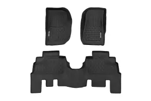 FF-61412 | Rough Country Flex Fit Floor Mats For Jeep Wrangler Unlimited 4WD (2014-2018) | Front & Second Row, 4 Door