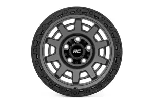 85150813 | Rough Country 85 Series Wheel | One-Piece / Simulated Beadlock / Gunmetal Gray/Black / 15X8 / 5x4.5 / -19mm