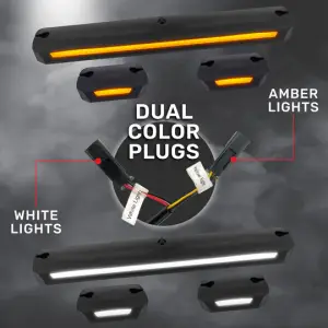 Recon Truck Accessories - 264156BKDCHP | Recon 3-Piece Cab Roof Lights Kit Ultra-High Power Dual-Color (Amber or White) LED Function Smoked Lens (2007-2014 Silverado, Sierra 2500 HD, 3500 HD) - Image 3