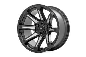 Rough Country - 81201805M | Rough Country 81 Series Wheel | One-Piece / Semi Gloss Black With Machined Spokes / 20x9 / 5x150 / +18mm - Image 2