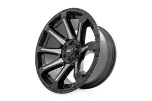 Rough Country - 81201805M | Rough Country 81 Series Wheel | One-Piece / Semi Gloss Black With Machined Spokes / 20x9 / 5x150 / +18mm - Image 4