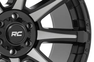Rough Country - 81201805M | Rough Country 81 Series Wheel | One-Piece / Semi Gloss Black With Machined Spokes / 20x9 / 5x150 / +18mm - Image 5