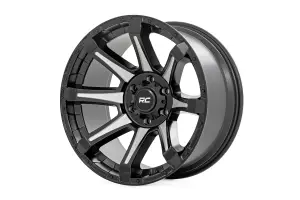 Rough Country - 81200906M | Rough Country 81 Series Wheel | One-Piece / Semi Gloss Black With Machined Spokes / 20x9 / 8x180 / 0mm - Image 2