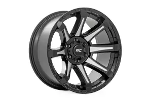 Rough Country - 81200906M | Rough Country 81 Series Wheel | One-Piece / Semi Gloss Black With Machined Spokes / 20x9 / 8x180 / 0mm - Image 3