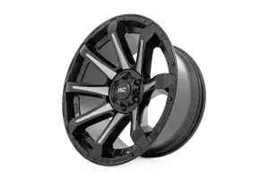 Rough Country - 81200906M | Rough Country 81 Series Wheel | One-Piece / Semi Gloss Black With Machined Spokes / 20x9 / 8x180 / 0mm - Image 4