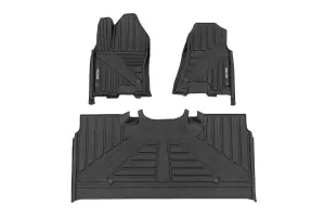 FF-31432 | Rough Country Flex-Fit Floor Mats For Ram 1500 | Front & Second Row, Crew Cab