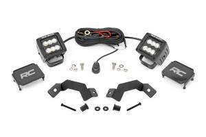 72113 | Rough Country LED Ditch Light Kit For Toyota Land Cruiser (2024-2025) | Black Series With Flood Beam