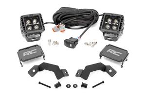 72115 | Rough Country LED Ditch Light Kit For Toyota Land Cruiser (2024-2025) | Black Series With Amber DRL