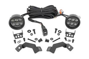 72117 | Rough Country LED Ditch Light Kit For Toyota Land Cruiser (2024-2025) | 3.5 Inch Round With Amber DRL