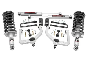 83431 | Rough Country 3 Inch Lift Kit For Nissan Titan 2WD/4WD (20004-2024) | Aluminum Finish, Lifted N3 Struts (2004-2024 Only) 4WD, Premium N3 Shocks