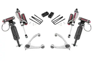 19850 | Rough Country 3.5 Inch Lift Kit Chevrolet Silverado / GMC Sierra 1500 (2007-2016) | Aluminum Finish Arm, Vertex Adjustable Coilovers Front And Rear