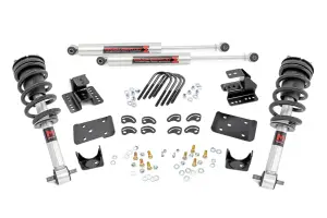 Rough Country - 71640 | Rough Country 2 Inch Lowering Kit For Chevrolet Silverado / GMC Sierra 1500 | 4 Inch Rear Lowering, Aluminum/Stamped Knuckle | M1 Monotube - Image 1