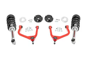 11430RED | Rough Country 3.5 Inch Lift Kit For Chevrolet Tahoe/Suburban Or GMC Yukon XL/Yukon 1500 4WD | Red Finish Control Arm, Lifted N3 Struts