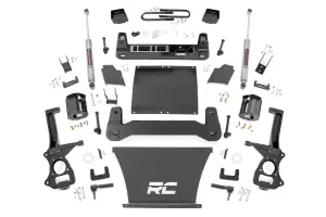 21630_A | Rough Country 6 Inch Lift Kit For Chevrolet Silverado 1500 4WD | 5.3L V8 or 6.2L V8 Engine, Factory Rear Mono-Leaf Springs, Strut Spacers With N3 Rear Shocks