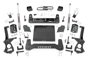 21630D_A | Rough Country 6 Inch Lift Kit For Chevrolet Silverado 1500 4WD | 2.7L TurboMax or 3.0L Turbo Diesel Engine, Factory Rear Mono-Leaf Springs, Strut Spacers With N3 Rear Shocks