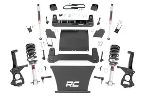 21640_A | Rough Country 6 Inch Lift Kit For Chevrolet Silverado 1500 4WD | 5.3L V8 or 6.2L V8 Engine, Factory Rear Mono-Leaf Springs, M1 Struts With M1 Rear Shocks