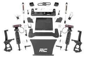 26657_A | Rough Country 6 Inch Lift Kit For GMC Sierra 1500 2WD/4WD | 5.3L V8 or 6.2L V8 Engine, Factory Rear Mono-Leaf Springs, Vertex Coilovers With V2 Rear Shocks
