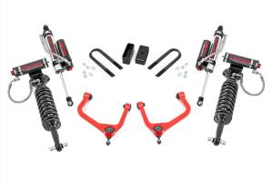 Rough Country - 28250RED_A | Rough Country 3.5 Inch Lift Kit For Chevrolet Silverado 1500 2WD/4WD | Red Finish Control Arm, Factory Rear Mono Leaf Spring, Vertex Coilovers With Vertex Shocks - Image 6