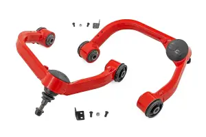 41400RED | Rough Country 3 Inch Lift Forged Upper Control Arms For Ford F-150 4WD | Red Finish