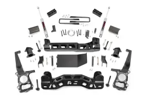 57430_A | Rough Country 4 Inch Lift Kit For Ford F-150 4WD & F-150 SVT Raptor | Strut Spacer With N3 Rear Shocks